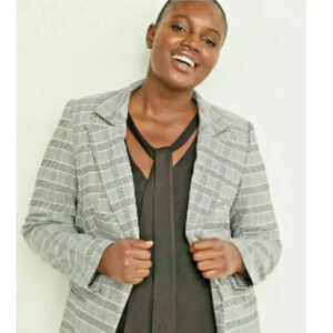 Lane Bryant Black & White Plaid Stretch Blazer Suit Jacket Plus size 20